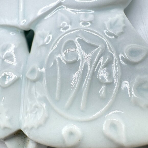 Vtg Porcelain Christmas Limoges Ornament Caroling Angels 1974 4.5" White - Picture 8 of 9